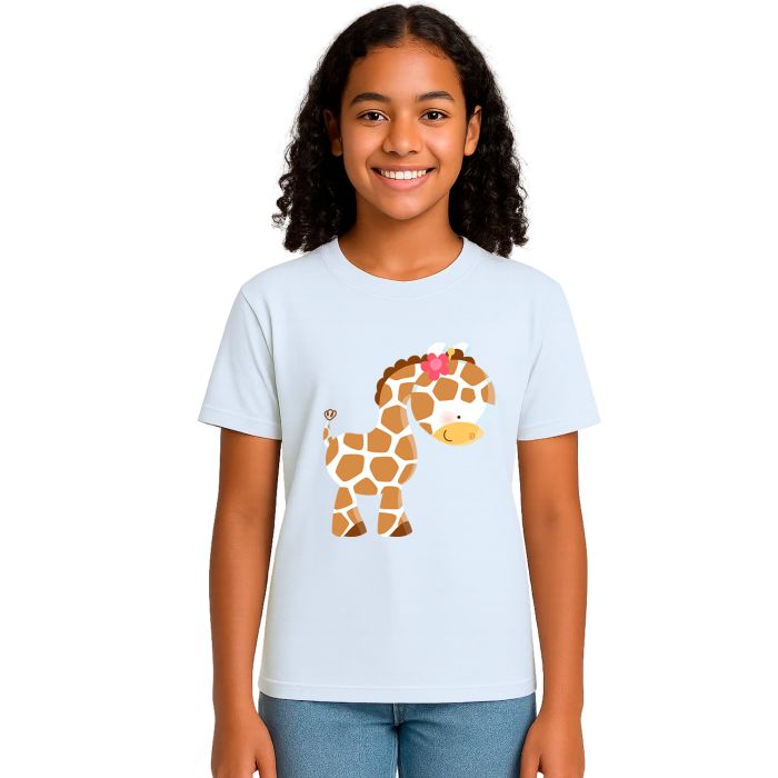 Camiseta Girafa Mini Florzinha Estampa Personalizada