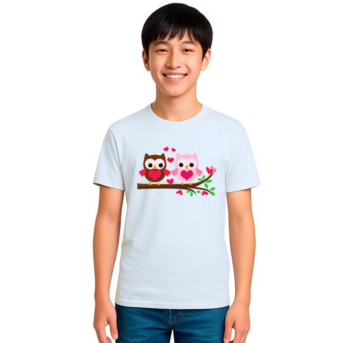 Camiseta Corujas Corações Corujinha Estampa Personalizada
