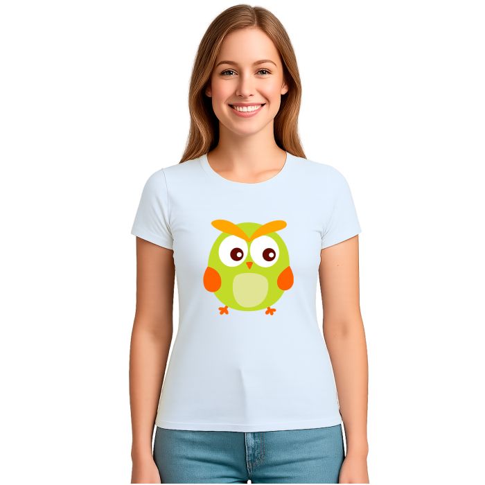 Camiseta Coruja Oliva Corujinha Estampa Personalizada