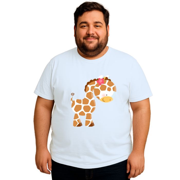 Camiseta Girafa Mini Florzinha Estampa Personalizada
