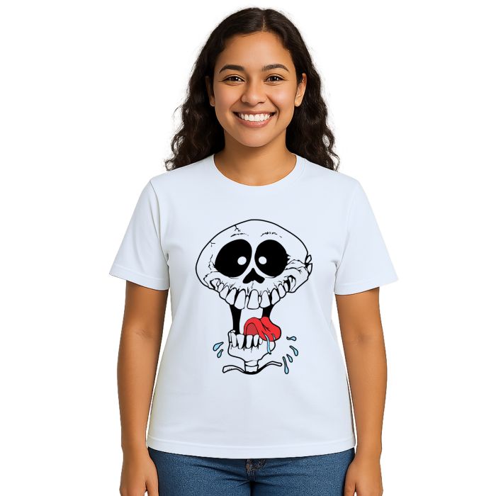 Camiseta Caveira Louca Divertida Estampa Personalizada
