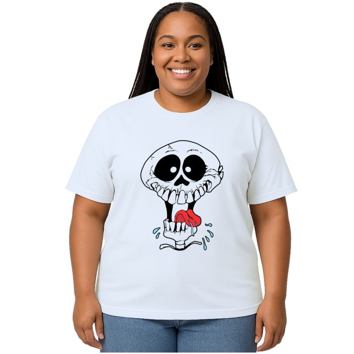 Camiseta Caveira Louca Divertida Estampa Personalizada