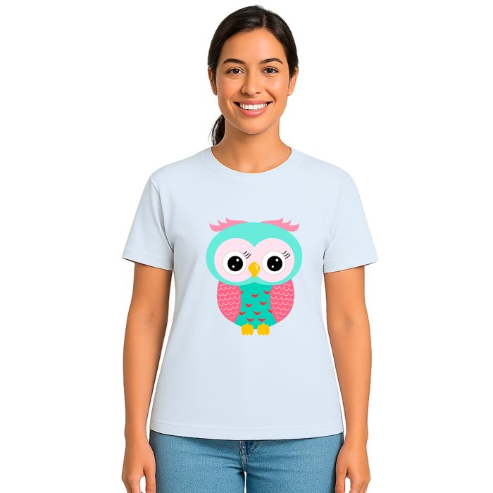 Camiseta Coruja Verde Corujita Estampa Personalizada