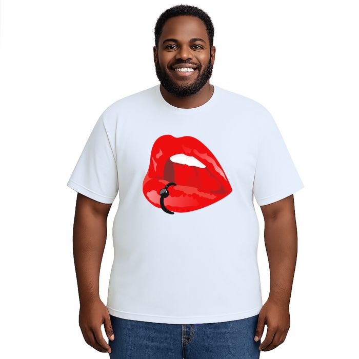 Camiseta Boca Piercing Criativa Estampa Personalizada