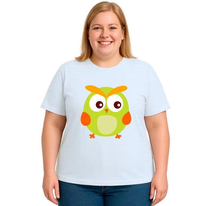 Camiseta Coruja Oliva Corujinha Estampa Personalizada