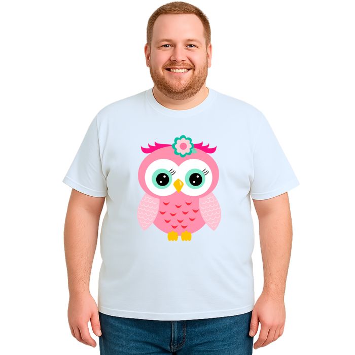 Camiseta Coruja Rosa Flor Corujinha Estampa Personalizada