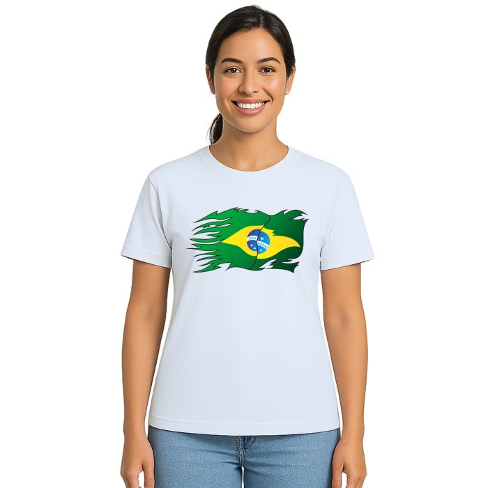 Camiseta Brasil Bandeira Speed Estampa Personalizada