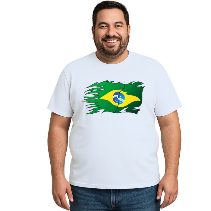 Camiseta Brasil Bandeira Speed Estampa Personalizada