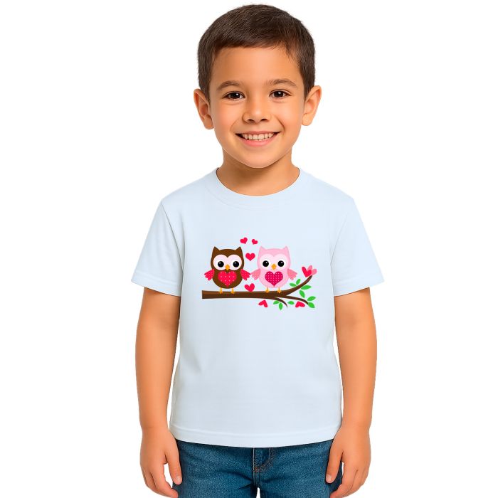 Camiseta Corujas Corações Corujinha Estampa Personalizada