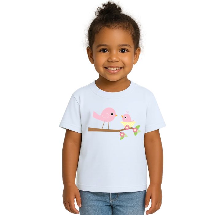 Camiseta Pássaros Mãe e Filha Estampa Personalizada
