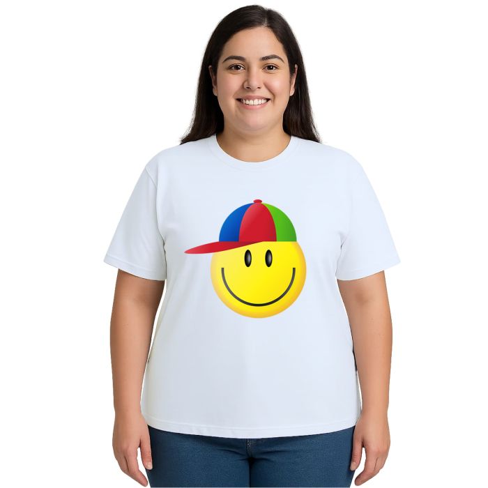 Camiseta Smile Feliz De Boné Estampa Personalizada