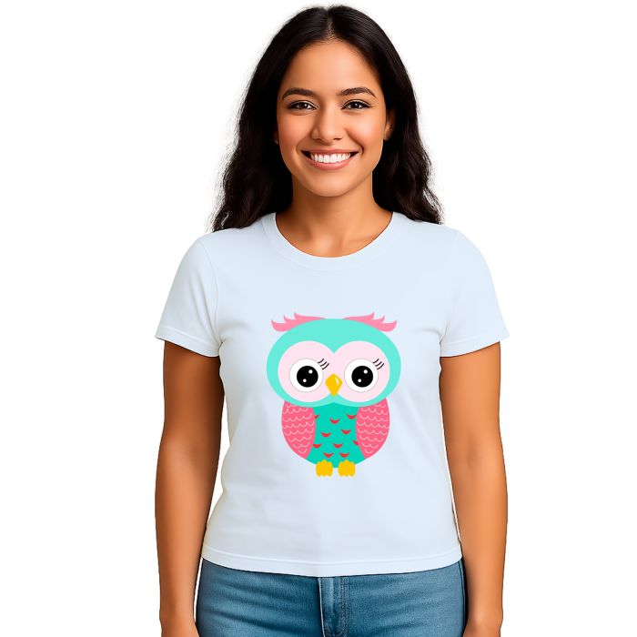 Camiseta Coruja Verde Corujita Estampa Personalizada