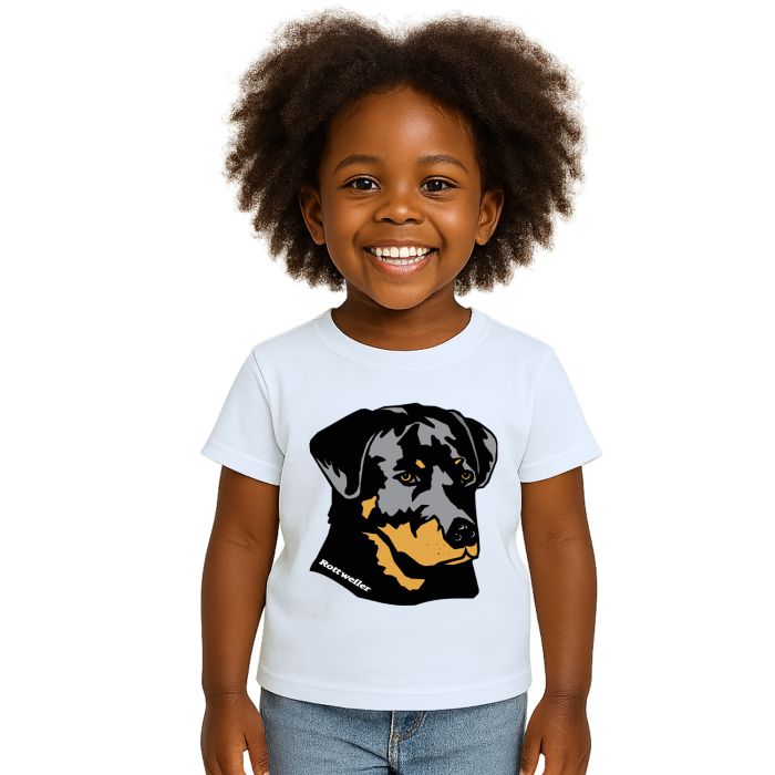 Camiseta Cachorro Rottweller Face Estampa Personalizada