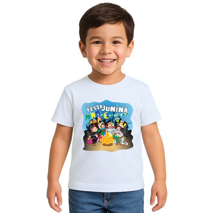 Camiseta Festa Junina Fogueira Estampa Personalizada