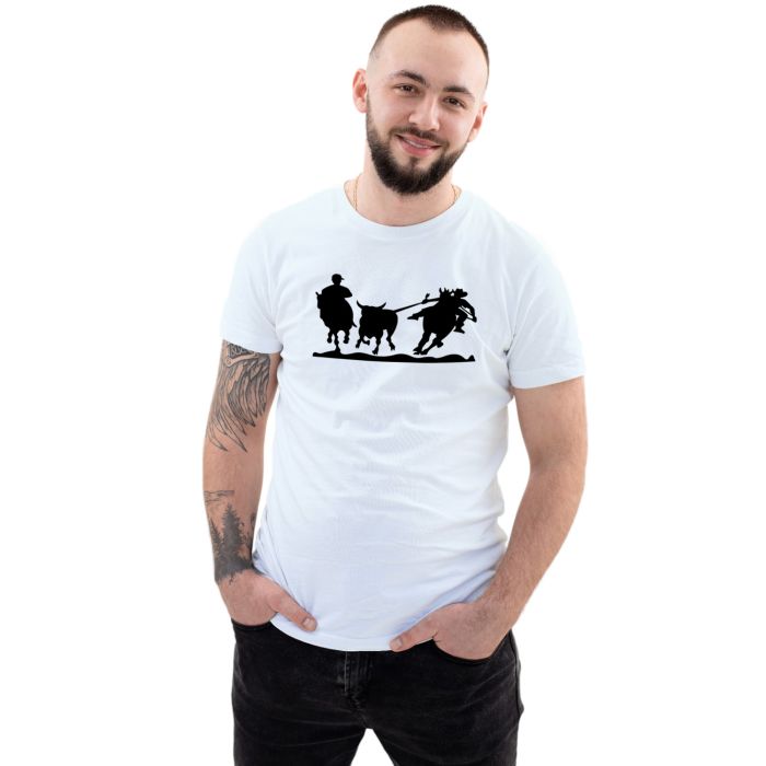 Camiseta Cowboy Laçando Boi Personalizada Sertanejo