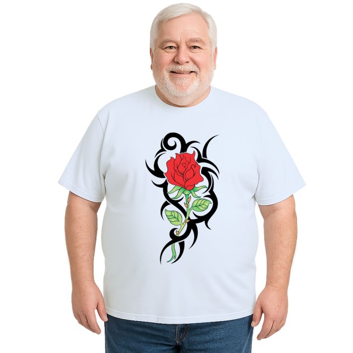 Camiseta Tribal Rosa Vermelha Estampa Personalizada