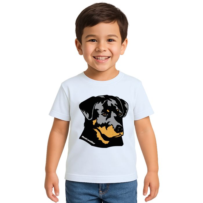 Camiseta Cachorro Rottweller Face Estampa Personalizada