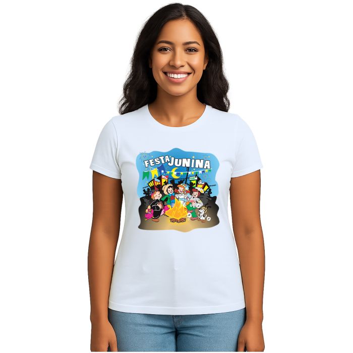 Camiseta Festa Junina Fogueira Estampa Personalizada