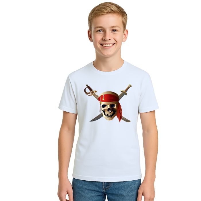 Camiseta Caveira Pirata Espadas Estampa Personalizada