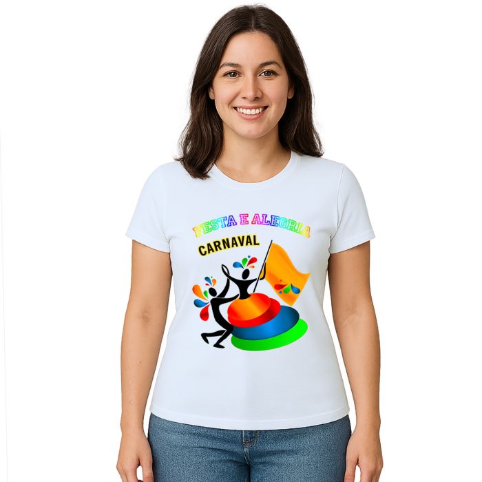 Camiseta Carnaval Festa E Alegria Personalizada