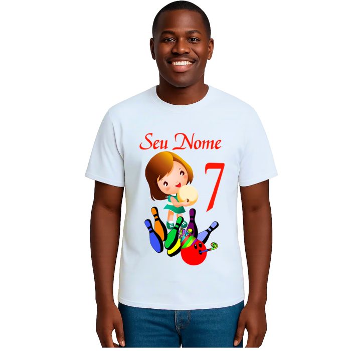 Camiseta Boliche Aniversário Girl Estampa Personalizada