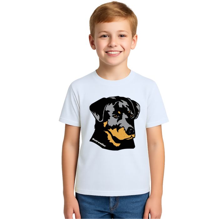 Camiseta Cachorro Rottweller Face Estampa Personalizada