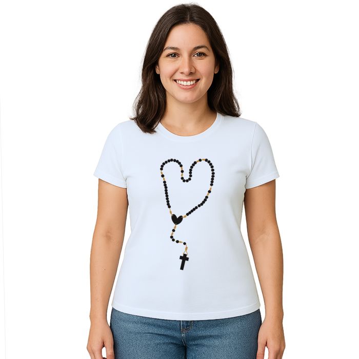 Camiseta Terço Do Rosário Religiosa Personalizada