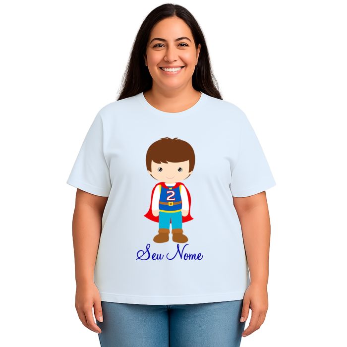 Camiseta Príncipe Capa Vermelha Estampa Personalizada