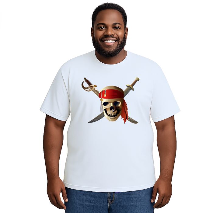 Camiseta Caveira Pirata Espadas Estampa Personalizada
