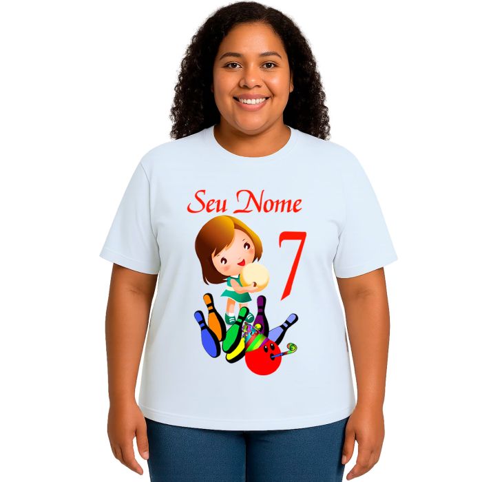 Camiseta Boliche Aniversário Girl Estampa Personalizada