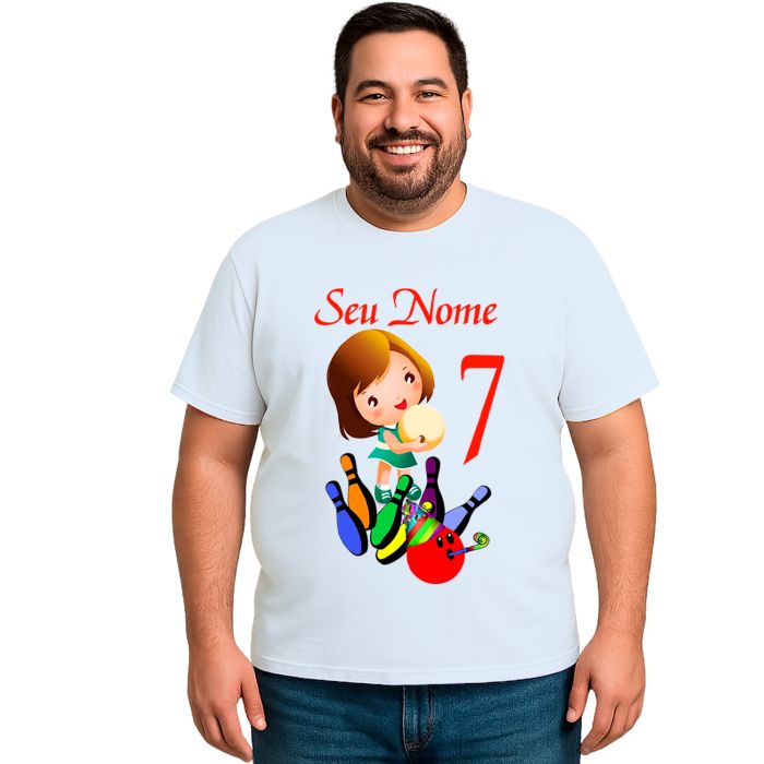 Camiseta Boliche Aniversário Girl Estampa Personalizada