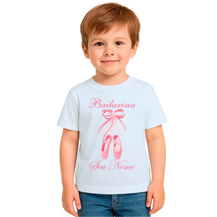 Camiseta Bailarina Sapatilhas Balé Estampa Personalizada