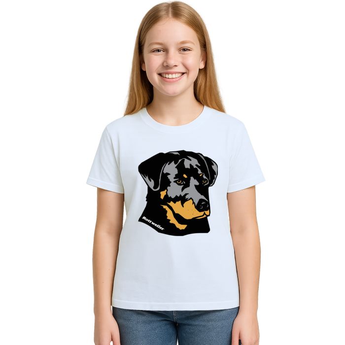 Camiseta Cachorro Rottweller Face Estampa Personalizada