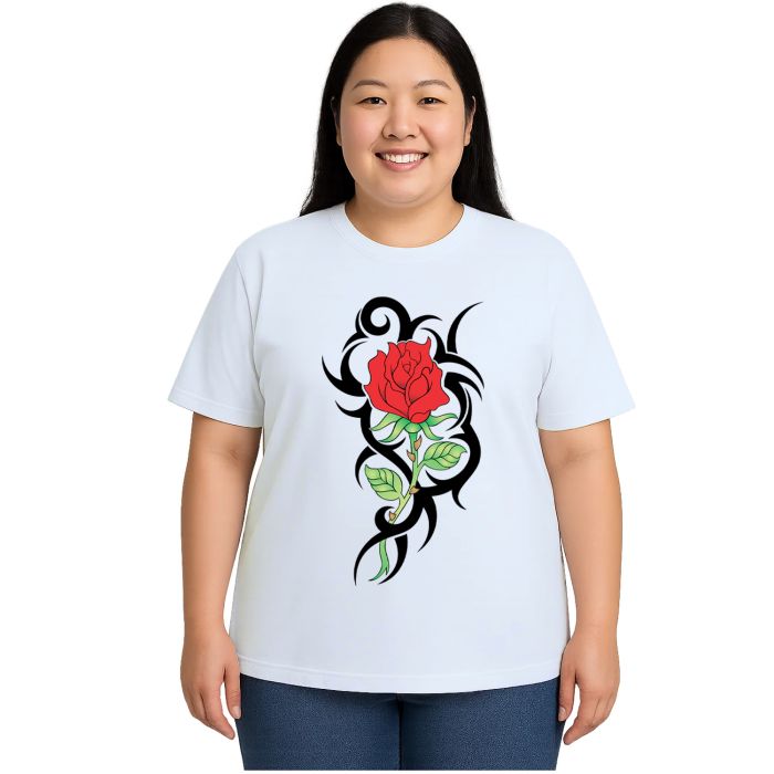 Camiseta Tribal Rosa Vermelha Estampa Personalizada