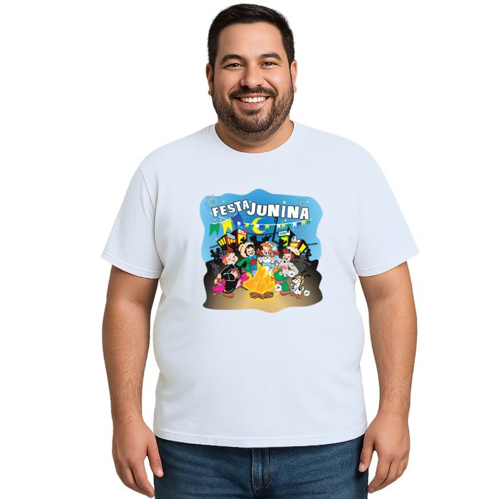 Camiseta Festa Junina Fogueira Estampa Personalizada