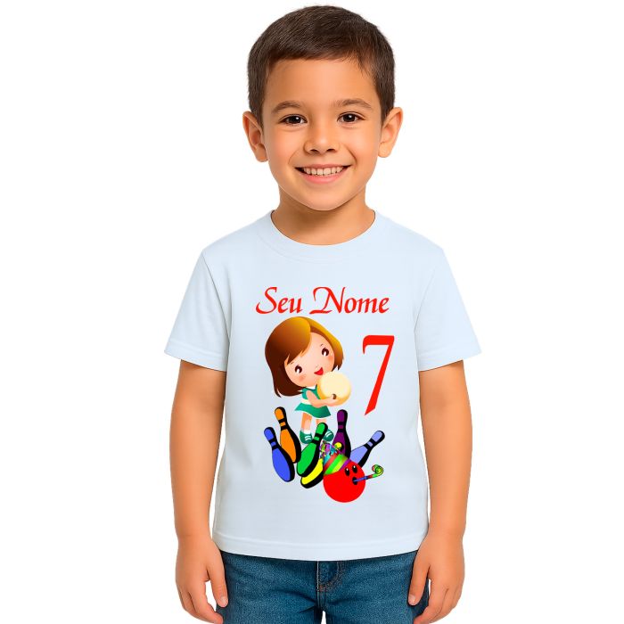 Camiseta Boliche Aniversário Girl Estampa Personalizada