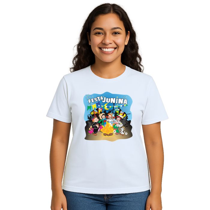 Camiseta Festa Junina Fogueira Estampa Personalizada
