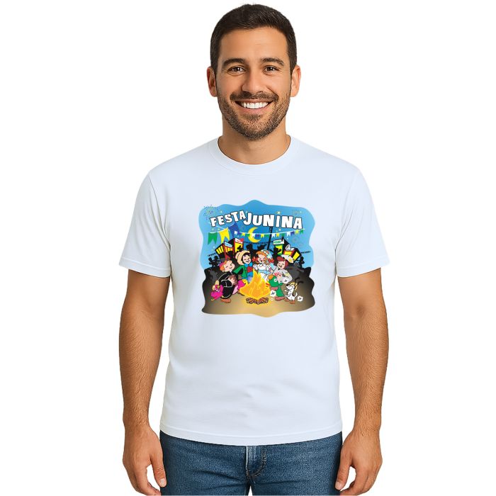Camiseta Festa Junina Fogueira Estampa Personalizada