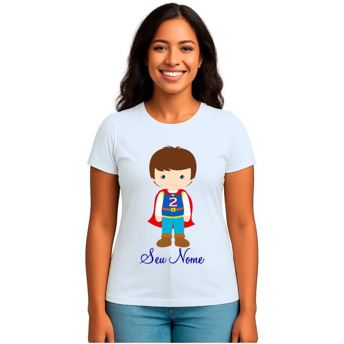 Camiseta Príncipe Capa Vermelha Estampa Personalizada