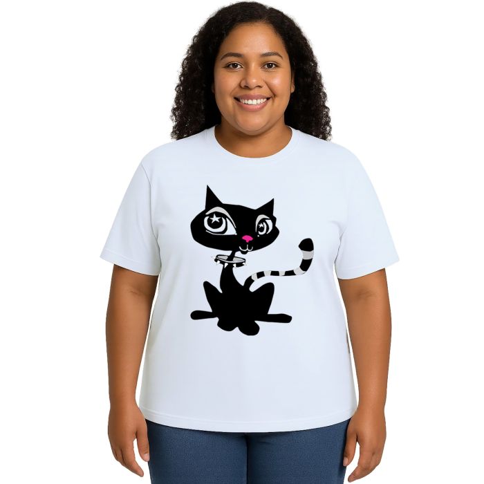 Camiseta Gata Punk Cat Personalizada Pets Gatinha