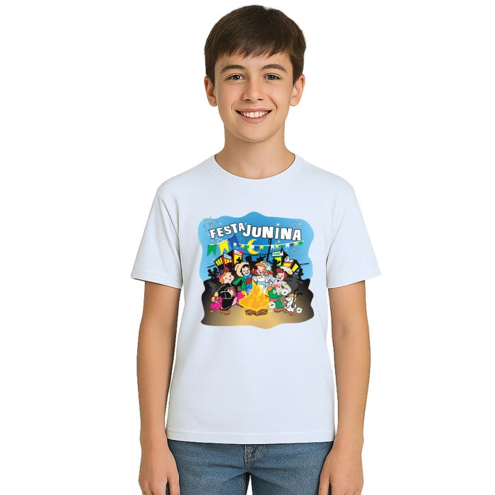 Camiseta Festa Junina Fogueira Estampa Personalizada