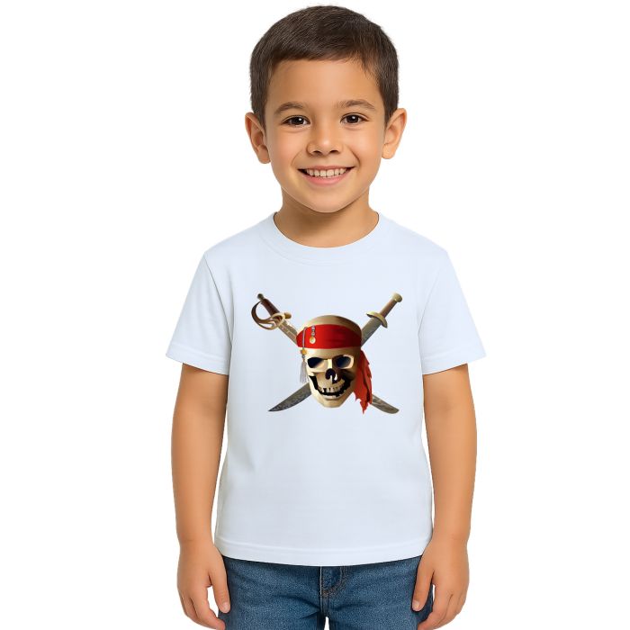 Camiseta Caveira Pirata Espadas Estampa Personalizada