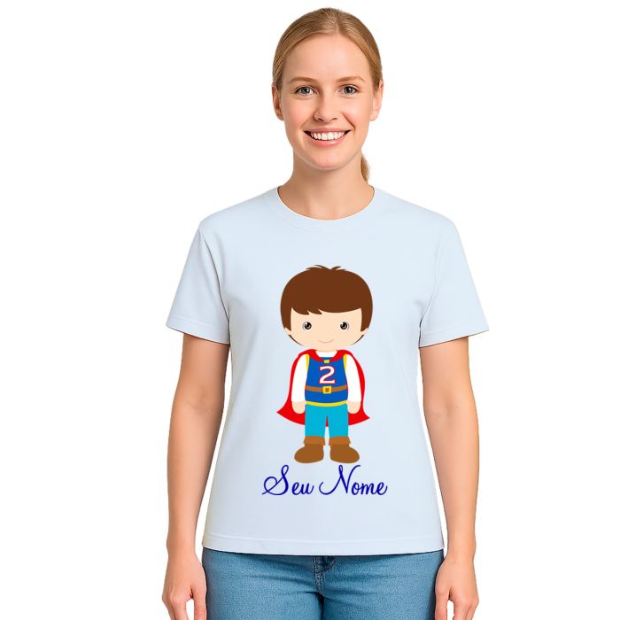 Camiseta Príncipe Capa Vermelha Estampa Personalizada