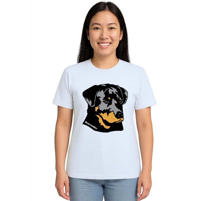 Camiseta Cachorro Rottweller Face Estampa Personalizada