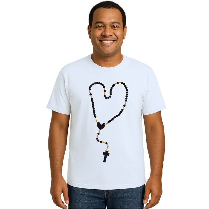Camiseta Terço Do Rosário Religiosa Personalizada