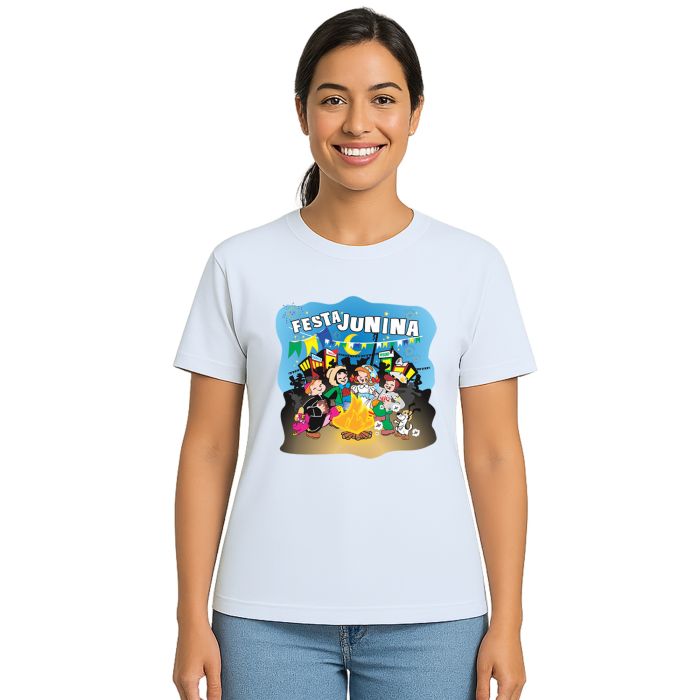 Camiseta Festa Junina Fogueira Estampa Personalizada