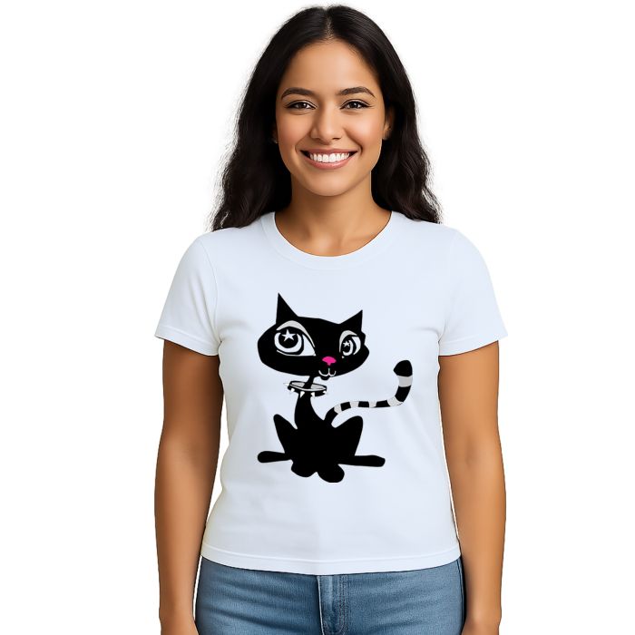 Camiseta Gata Punk Cat Personalizada Pets Gatinha