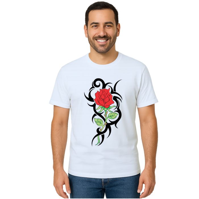 Camiseta Tribal Rosa Vermelha Estampa Personalizada