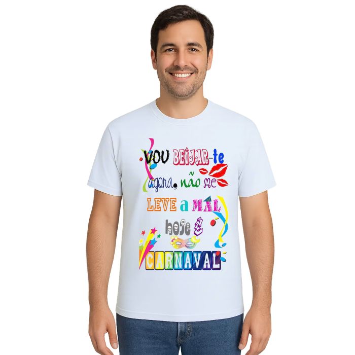 Camiseta Carnaval Vou Beijar Te Leve a Mal Personalizada