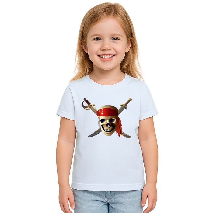 Camiseta Caveira Pirata Espadas Estampa Personalizada